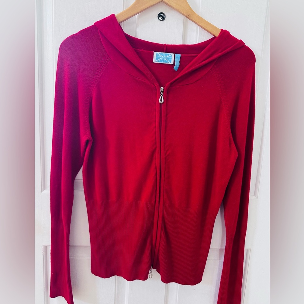 Survival | Red zip hooded Sweater bright and beautiful sweater